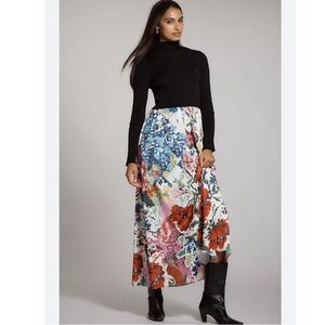 Anthropologie Towfer Black and Multicolor Maxi Dress X Kristin Lamb